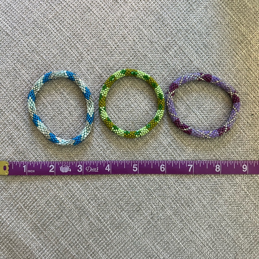 Source Unknown Colorful Beaded Bracelets Set